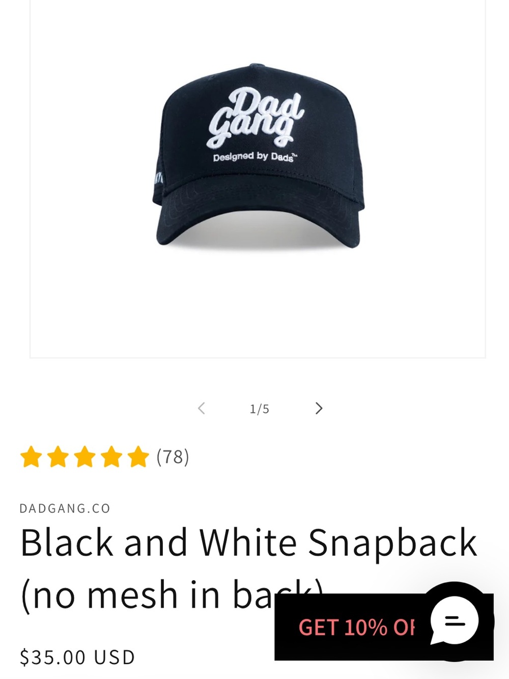 Black and White Dad Gang Snapback Hat